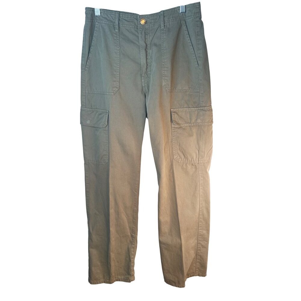 ZARA Womens Cargo Pants Size 8 Khaki Green  Cotton Blend